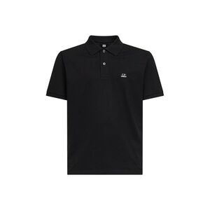 Cp Company Men Black Stretch Cotton Pique Polo Shirt